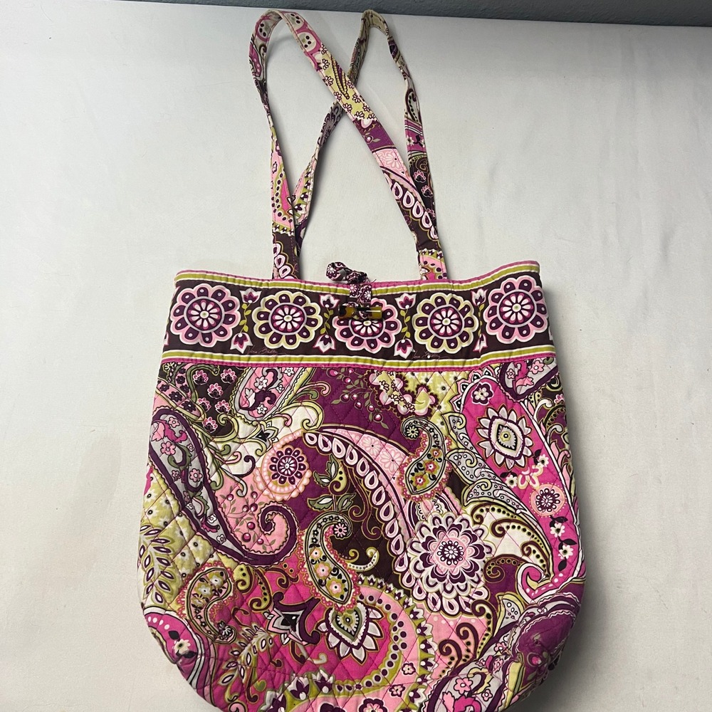 Vera Bradley Berry Paisley Tote Bag Purse Quilted Floral Print Shoulder Handbag